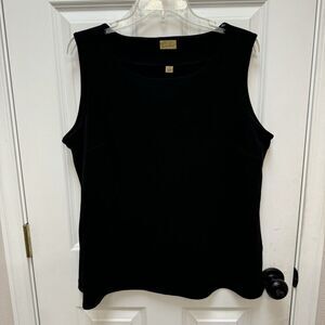 CASLON Size 1X Women's Sleeveless Top Black Blouse Tank Office Formal